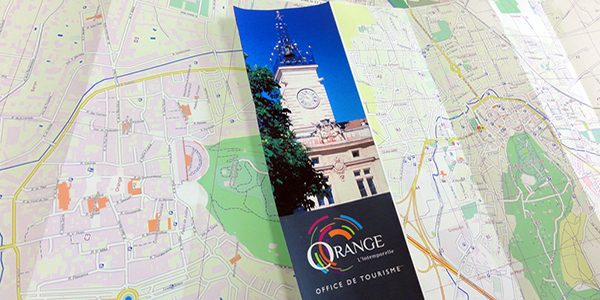 Le plan de la ville d’Orange réalisé et imprimé à partir d’OpenStreetMap