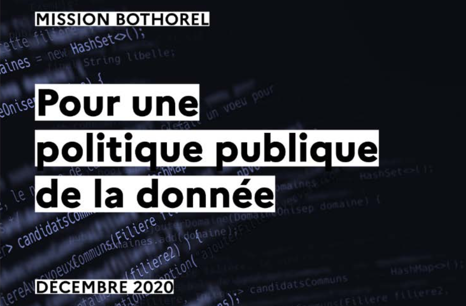 Mission Bothorel : rapport «  Pour une Politique Publique de la donnée »