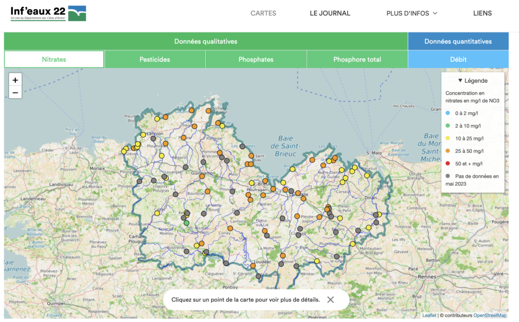 Inf'eaux22 - Département des Côtes d'Armor - Une application numérique dédiée à l’information sur la qualité des rivières