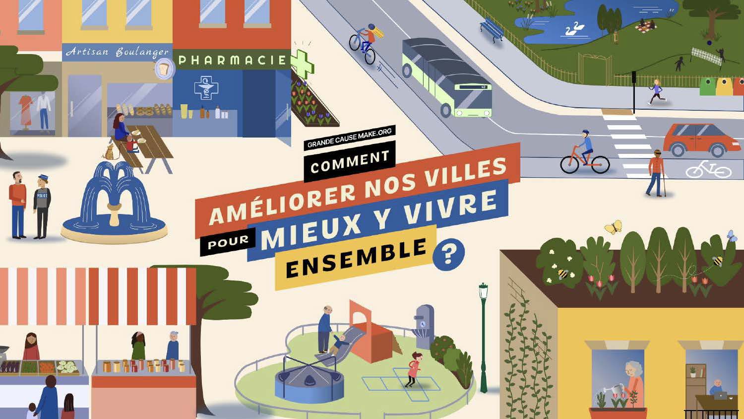 Les résultats de la consultation « Mieux vivre en ville » organisée par Make.org
